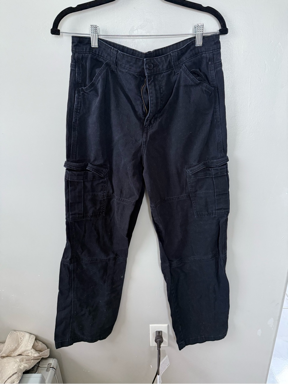 Divided Black Women's Cargo Jeans with Multi Pockets